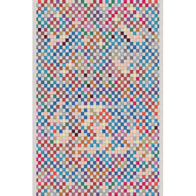 Multi-Colored Square Geometric Patterned Modern Decorative Rug