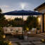 Parasol de patio double face l 181 po x P 106 po Traiden avec ensemble de brumisation et base-299621384