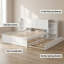Exclusif Wayfair: lit plateforme avec rangement pleine grandeur blanc avec tablettes coulissantes à 4 niveaux et lit gigogne simple - rangement spacieux, conception peu encombrante-173559055