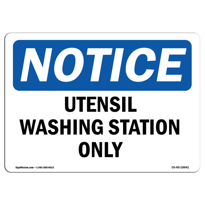 Enseigne de station de lavage d'ustensiles seulement