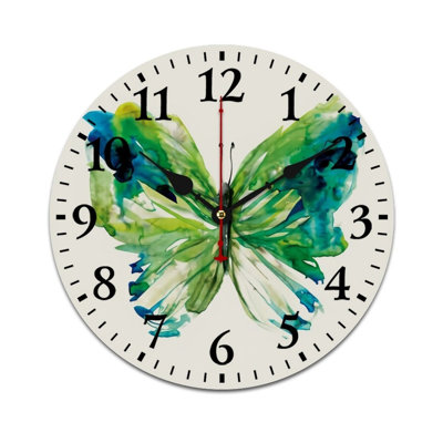 Bohemian Mandala Round Decor Wall Clock 12in x 12in, for Kitchen Terrace