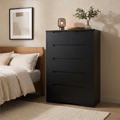 Cherea 6 Drawer Tall Dresser ,Wood Drawer Dresser