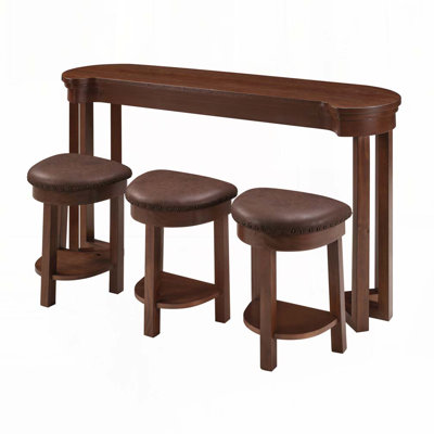 Ensemble de 4 tables de bar avec 3 tabourets de bar rembourrés en polyuréthane