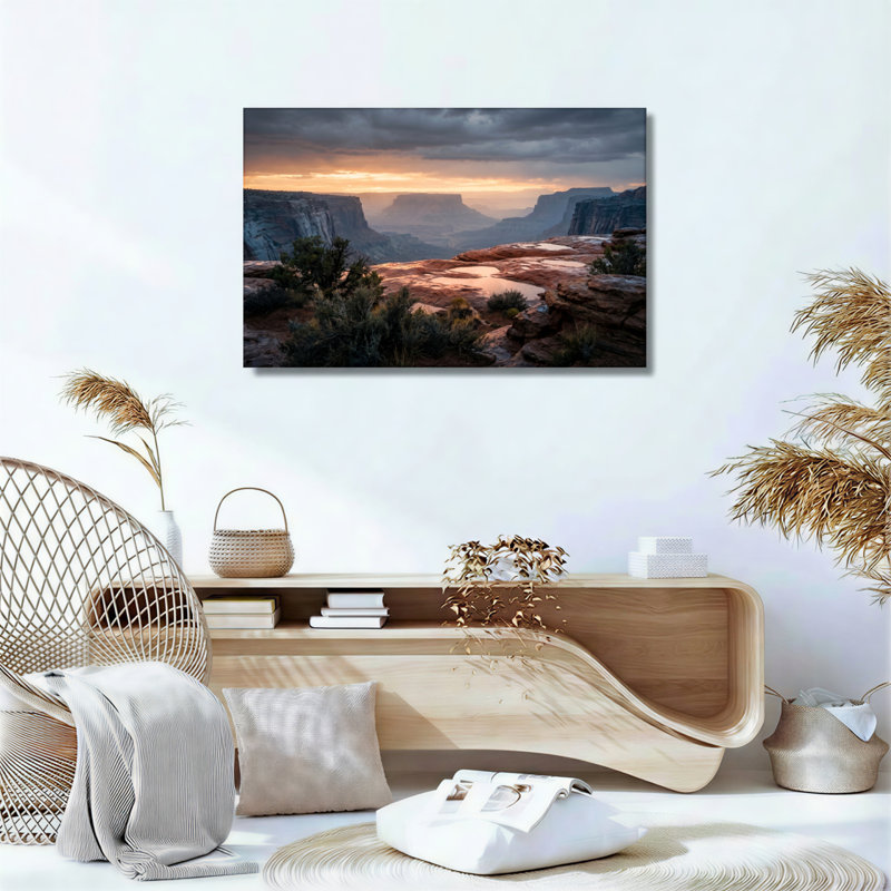 Ensemble de 1 tableau sur toile « Coucher de soleil sur le canyon », 20"H x 30"W, Wrapped Canvas