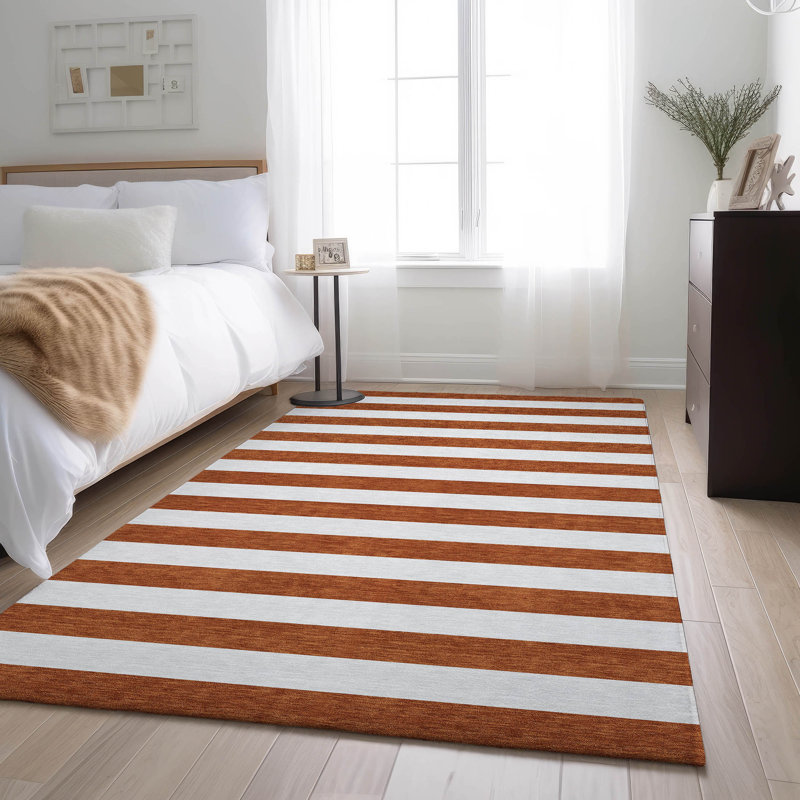 Premium Machine Washable Cerrito AMF528 Paprika Rug, Rectangle 5' x 7'6"