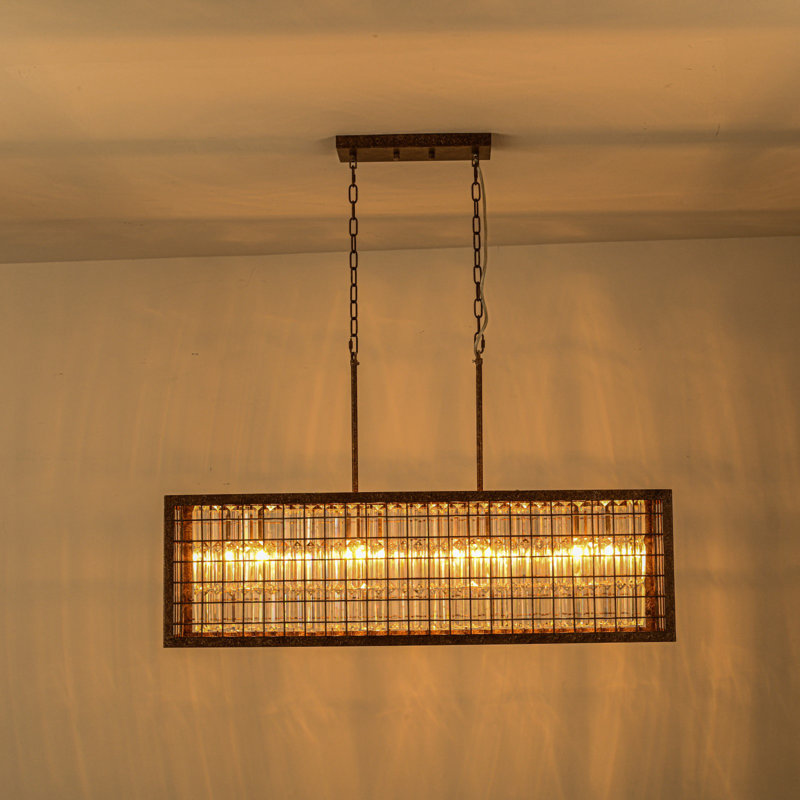Lustre carré / rectangulaire à 4 lumières pour îlot de cuisine