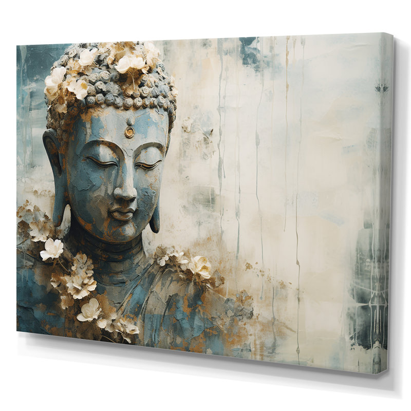 Statue de bouddhisme religieux - art mural bouddhisme, Toile tendue, H 12 po x l 20 po x P 1 po