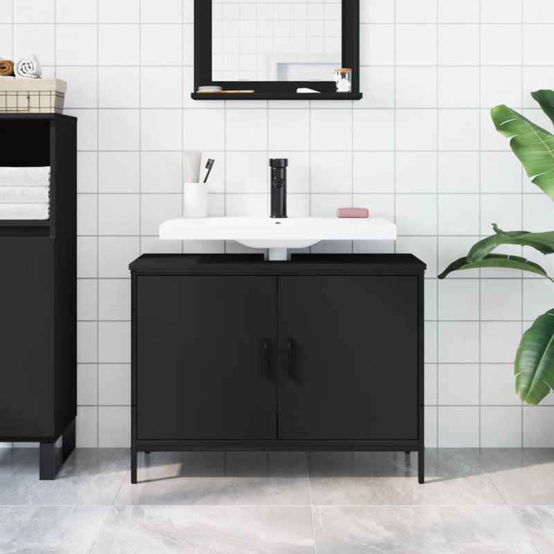 Awalt 80mm Single Bathroom Vanity, Black