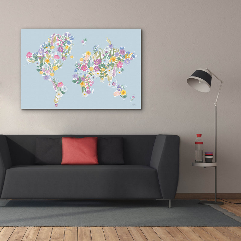 Epic Graffiti 'Spring Meadow World'  by Laura Marshall Canvas Wall Art, 60" x 40", 40" H x 60" W x 1.5" D