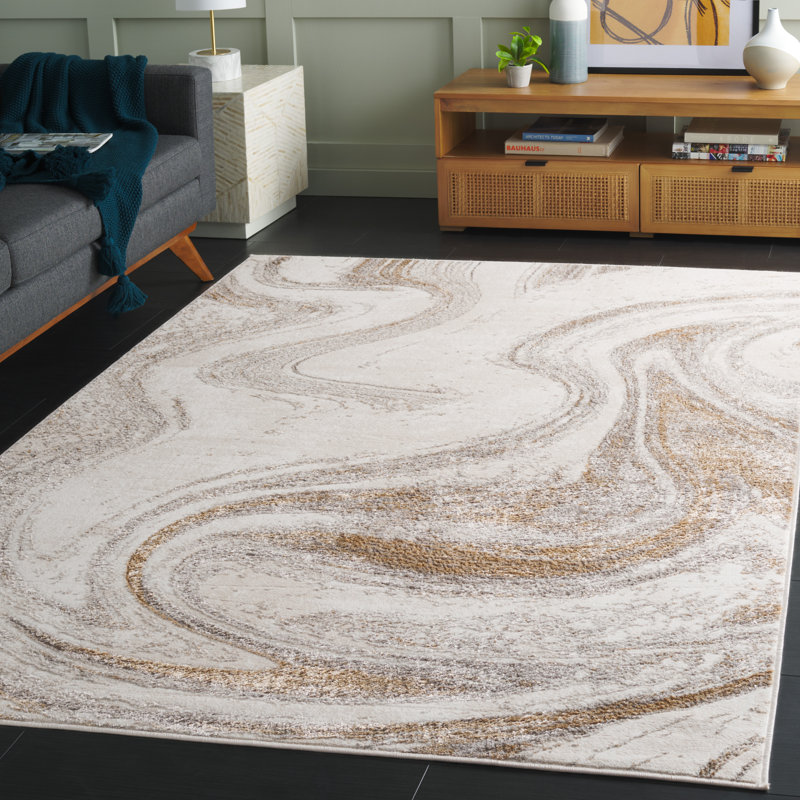 Tapis abstrait Orchard Performance, Rectangle 5 pi 3 po x 7 pi 6 po