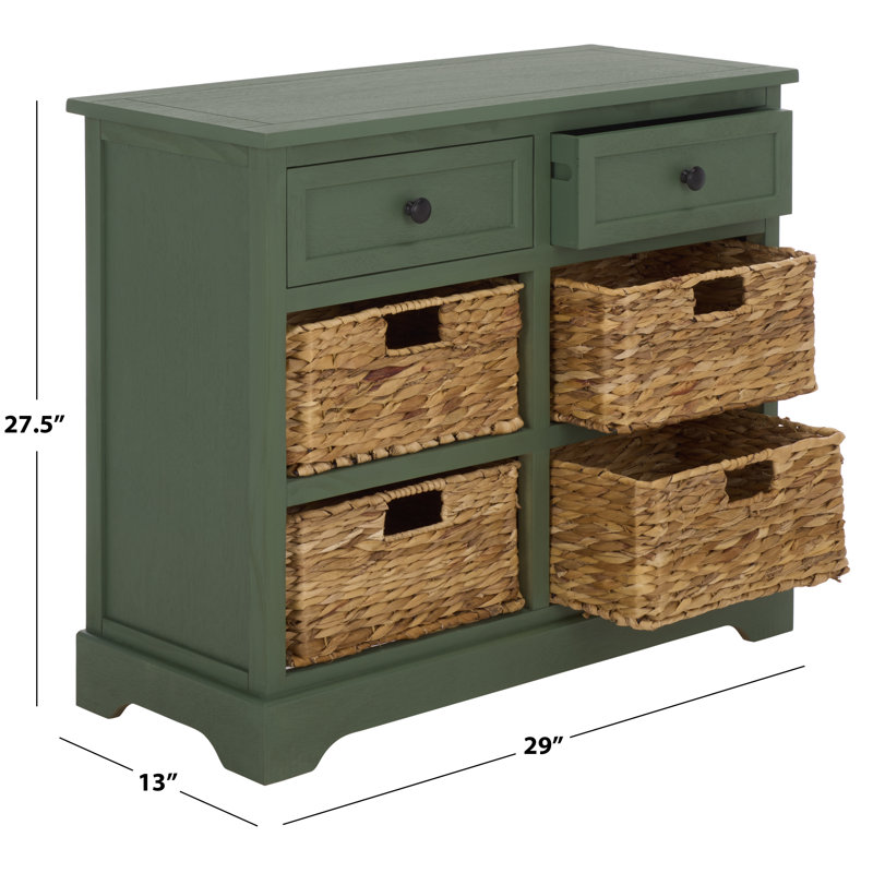 Commode décorative 2 tiroirs Painswick, Vieux vert
