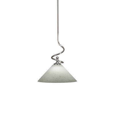 Mini-luminaire suspendu avec tige en verre blanc 12 po Centro