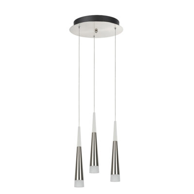 3 - Light Brushed Nickel Cluster Pendant