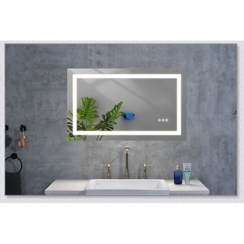 Miroir de salle de bain à DEL 40 po x 28 po avec grands miroirs muraux à intensité variable, 40 po x 28 po