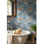 Papier peint floral rétro bleu Toile rétro-247294053