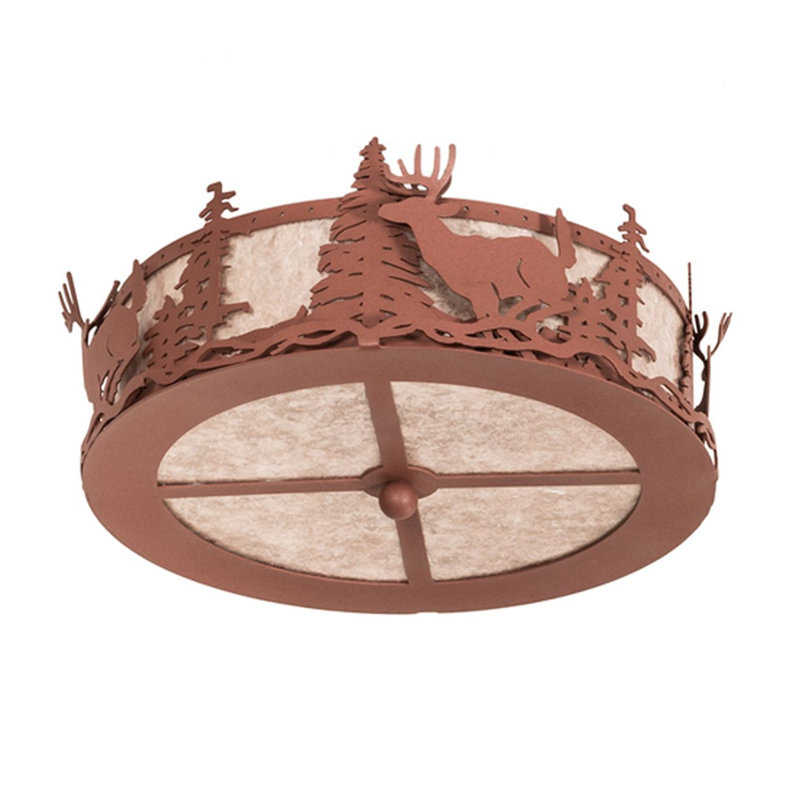 16'' 3 - Light Rust Branched Ceiling Fan Light Kit
