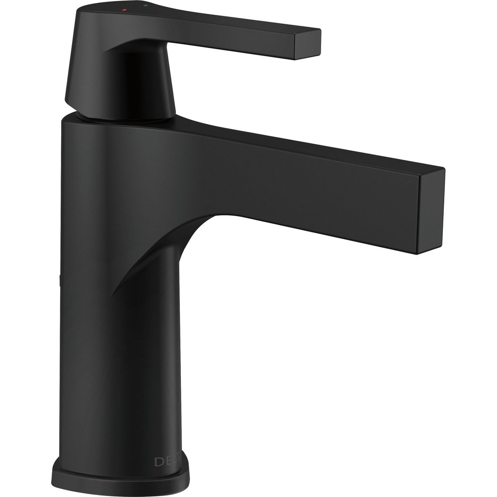 Zura Single-Hole Bathroom Faucet with Drain, Matte Black