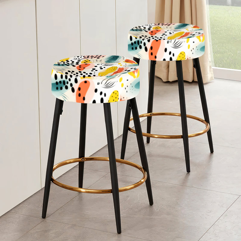 Feuilles de couleur douce motif tropical II - ensemble de 2 tabourets de bar tropicaux