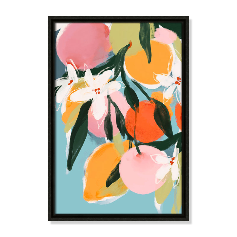«Fruit Summer I Print» par Treechild, H 19,5 po x l 13,5 po, Flottant espresso