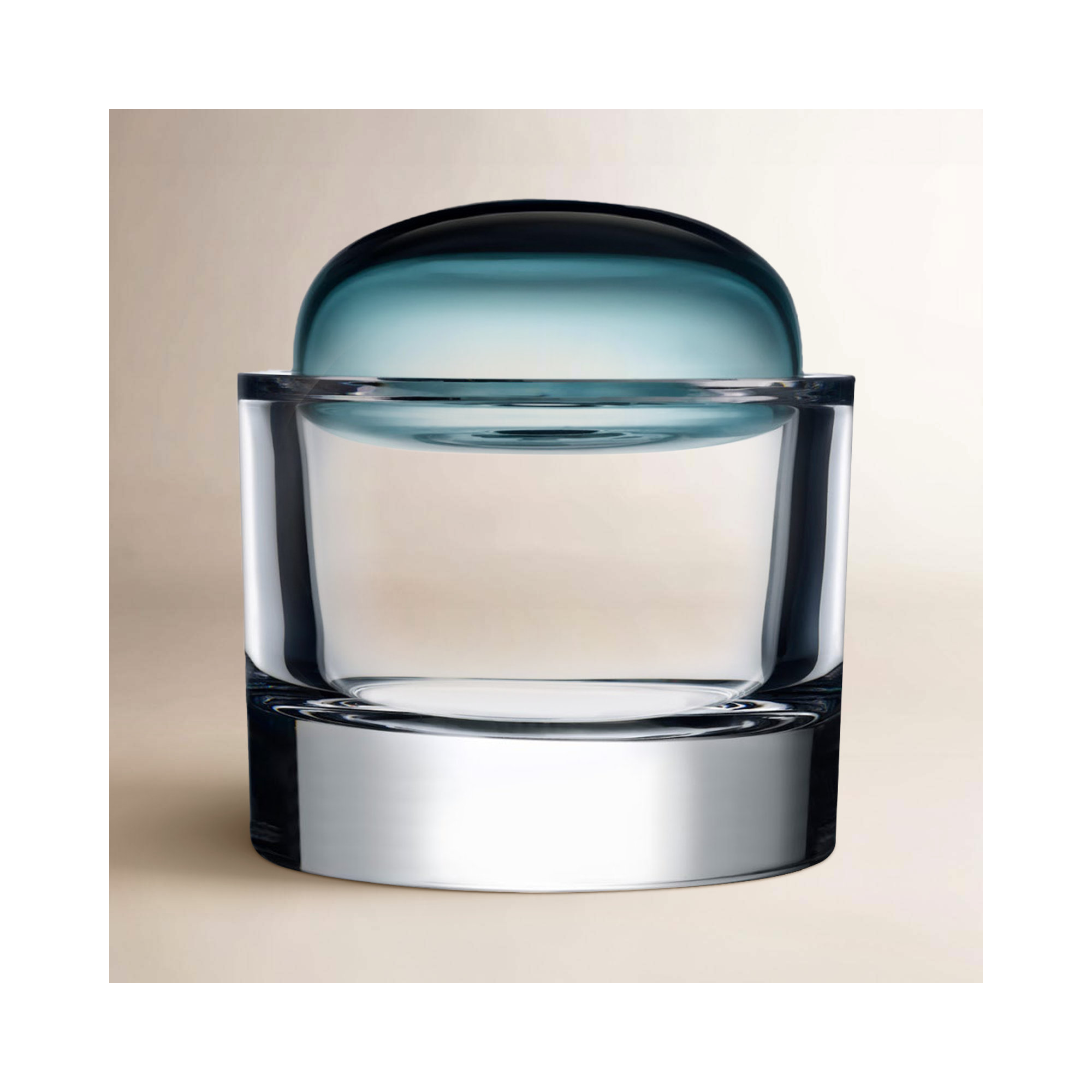 Ecrin Lead Free Crystal Jar, 7.2" H x 5.7" W x 5.7" D, Petroleum Green