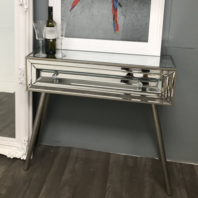 Rogue 90 cm W Mirrored Glass Top Console Table