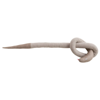 Coussin en coton en forme de serpent avec la langue rouge