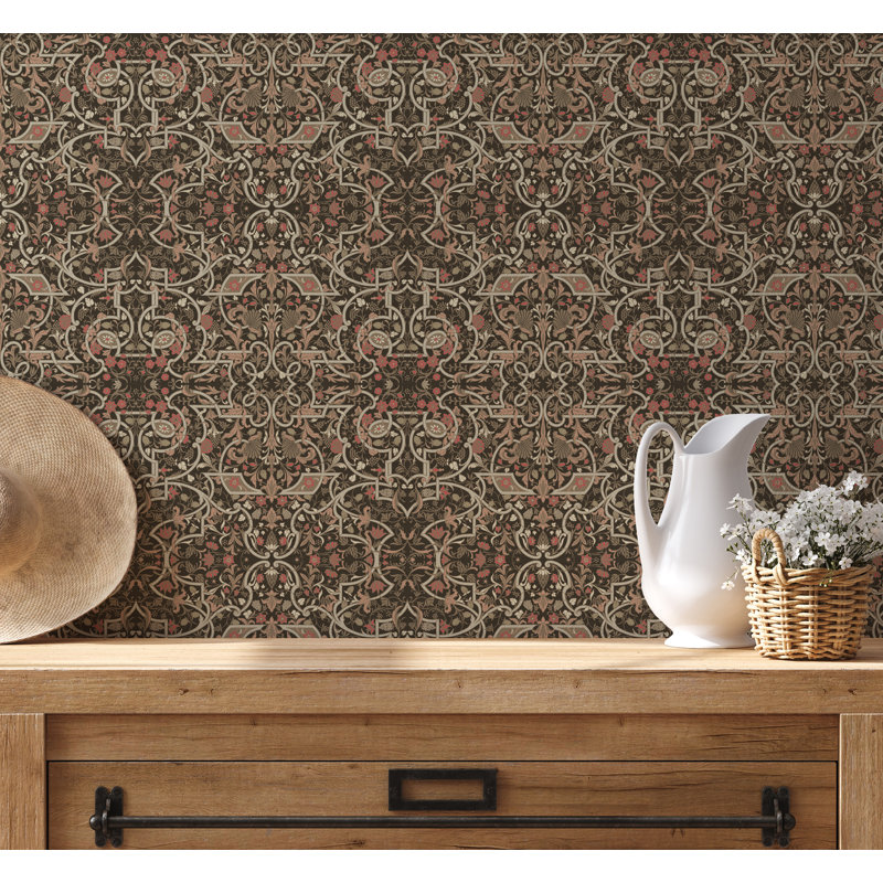 Yuki Osada Damask Wallpaper Double Roll by Yuki Osada, Slate Green