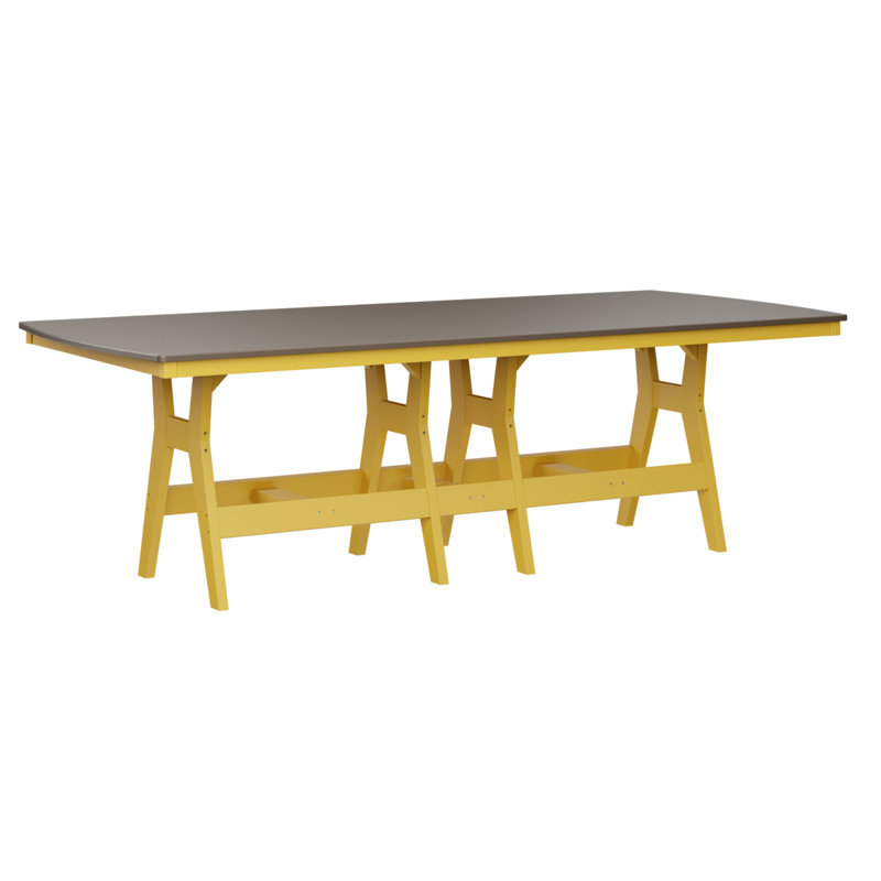 Table rectangulaire à hauteur de comptoir 96 po Berlin Gardens Harbor, Jaune soleil levant, H 35,5 po x l 96 po x P 44 po