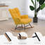 Chaise berçante rembourrée à haut dossier avec pieds en bois massif Teddy-700272004