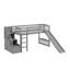 Lit mezzanine simple avec tiroirs et glissade amusant-406905750