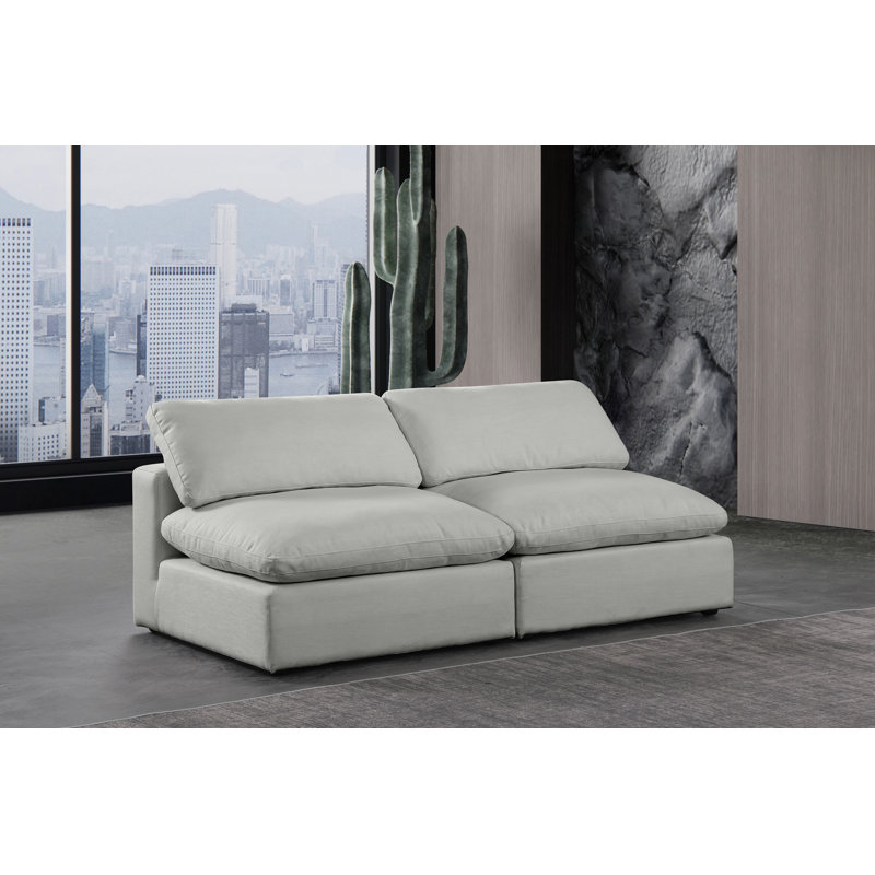 Hurlow 78'' Upholstered Sofa, Grey Linen Textured Fabric