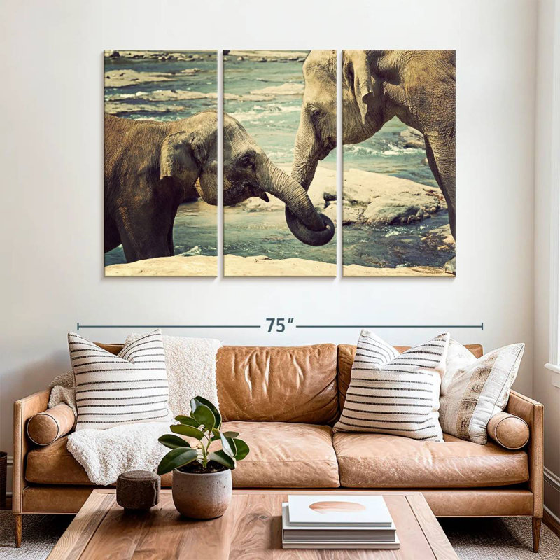 Asian Elephants, 42" H x 65" W