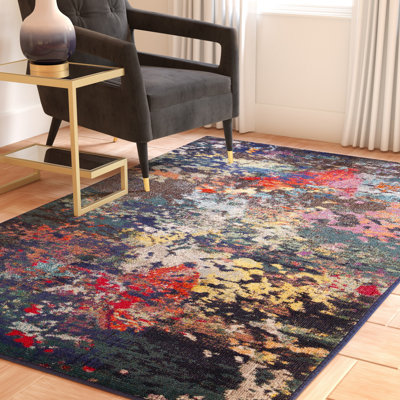 Hertzler Southwestern Wool Brown/Teal Area Rug