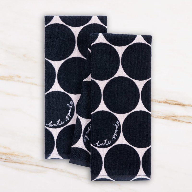 Loop And Dot Kitchen Towel Set, Black