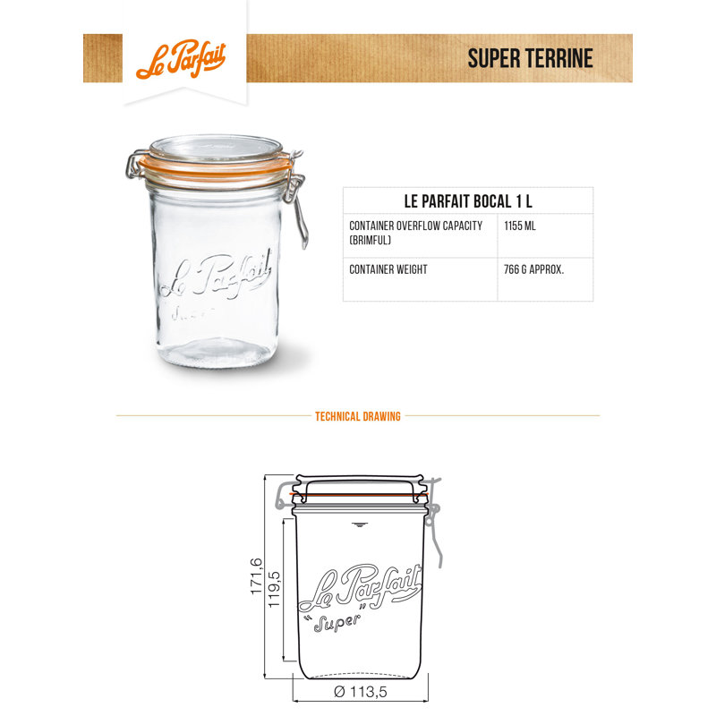 Glass Jar - Set of 6, 34.05cm H x 11.35cm W x 11.35cm D