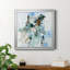 Chouette sur fond bleu - Reproduction d'art sur toile encadrée-569796312-569796313