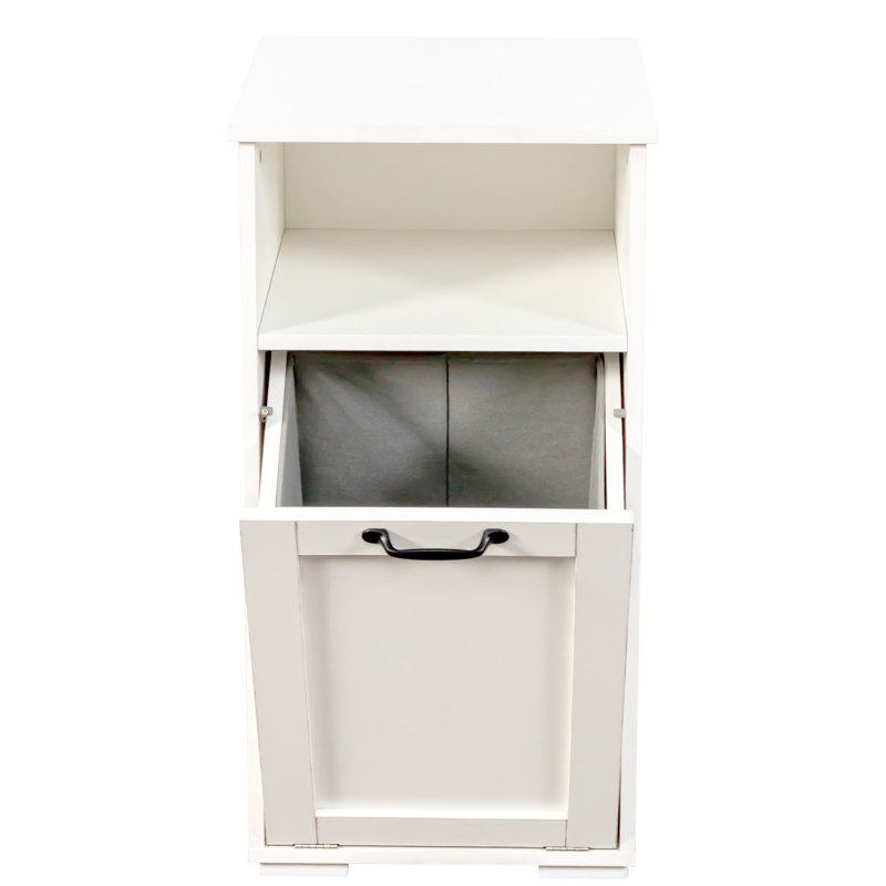 White Laundry Cabinet With Removable Liner Bags, Simplifies Organization In Dorm Rooms, 16.1 Width, Depth, 29.81 Height, 34.13 Lb Liner, Process Apartments And Dorms,