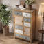 Armoire d'appoint en bois avec 6 tiroirs et 2 portes pour le salon, la chambre à coucher, la salle de bain