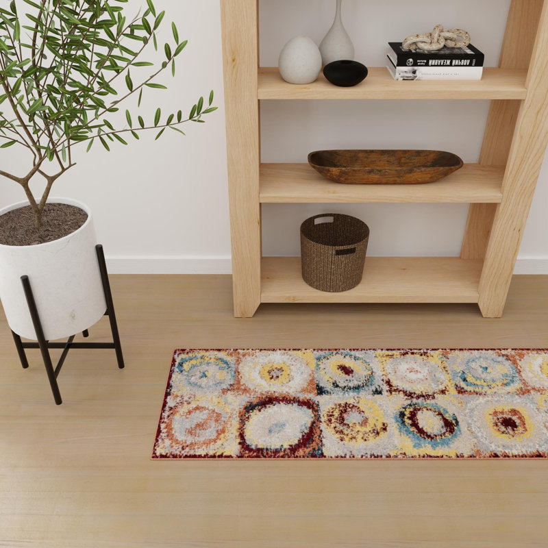  Tiles Kamala Washable Rug, Runner 2' x 8'