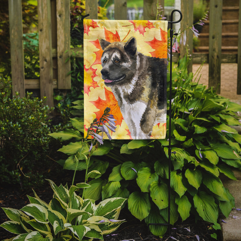 Automne 2 côtés en polyester 15 x 11 po drapeau de jardin, Akita américain
