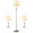 Beige And Brushed Nickel 3-Piece Lamp Set