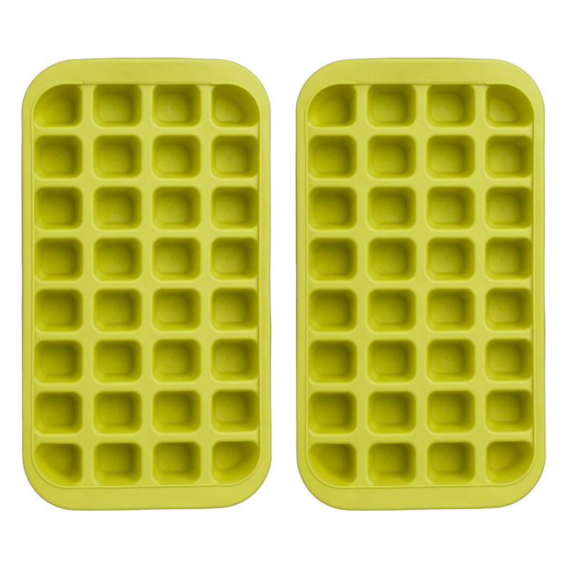 32 Hole with Base Ice Cube Tray, Green