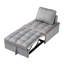 Lit convertible, 1 siège en velours gris, multifonctionnel pour différents besoins, maison, siège-lit d'appoint avec coussin, dossier amovible, bureau et appartement peu encombrant, H 16,5 po-1432299453