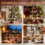 Arbre de table brun bouleau avec décorations flocon de neige et minuterie à piles pour décorations de Noël d'intérieur