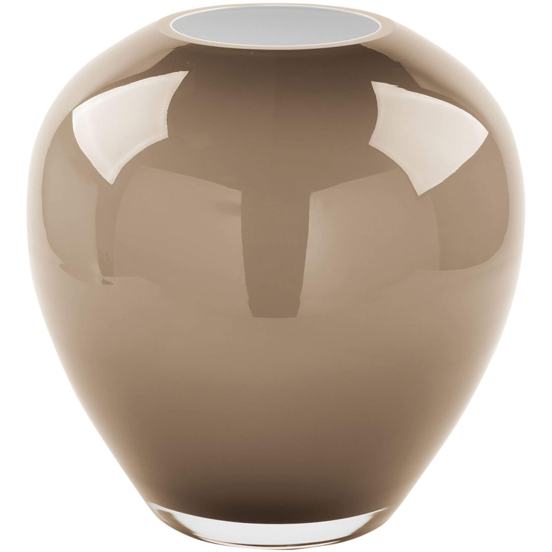 Losone Handmade Glass Table Vase, 25cm H x 25cm W x 25cm D, Grey