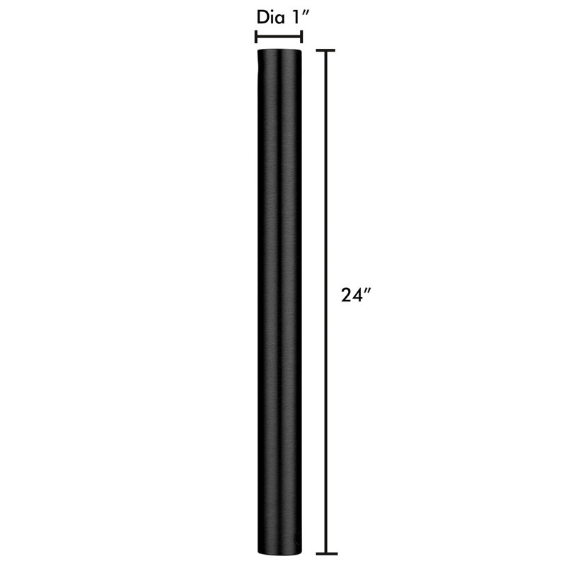 Ceiling Fan Downrods, 24" H x 1" W x 1" D, Black