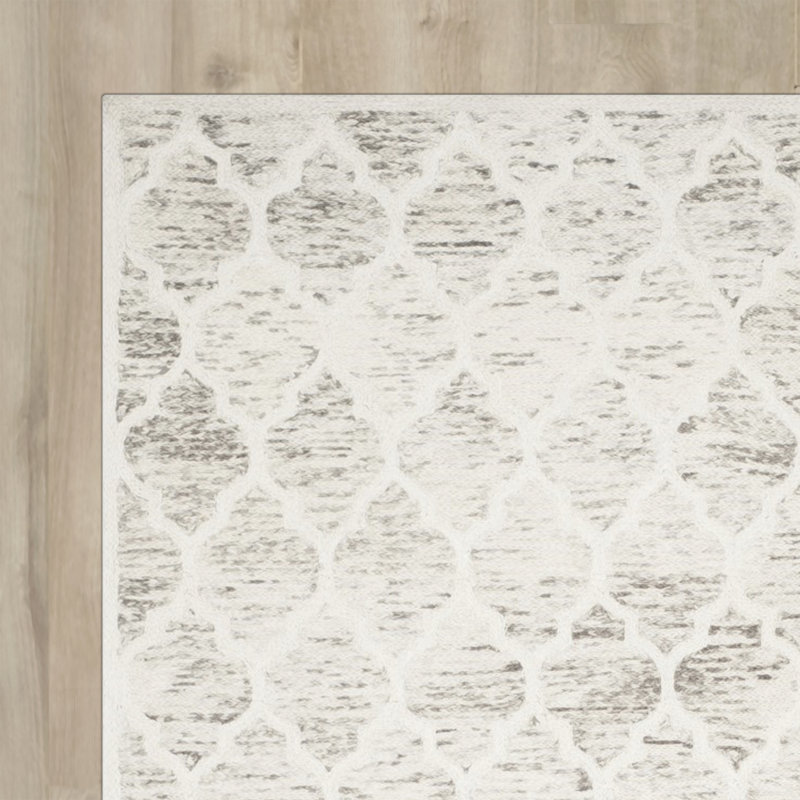 Bertok Hand Loomed Wool Geometric Rug, Rectangle 2' x 3'