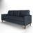 73.2" Space-Saving Storage 3-Seater Sofa, Solid Wood Legs &Removable backrest,Polyester Blended Modern Couch, Navy Blue-1198466978