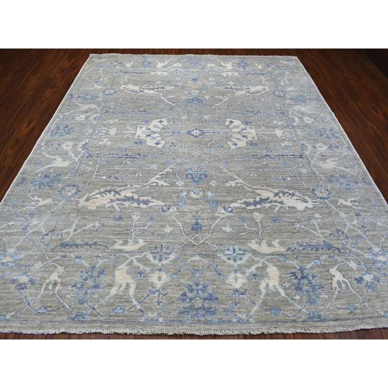 Tapis décoratif en laine de conception unique 8 pi 4 po x 9 pi 9 po Chadwick noué à la main