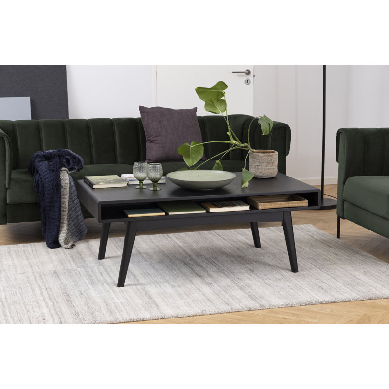 Dicarlo Four Leg Coffee Table with Storage, Black